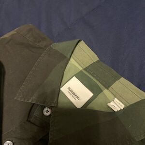 Burberry Men's Green Check Shirt